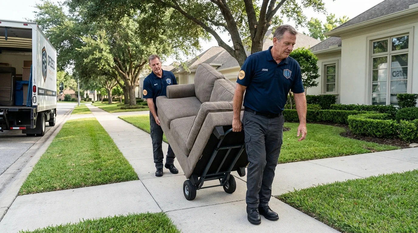 Local residential moving crew loading furniture in Wendover, UT